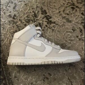 Nike mid gray and white sneakers
